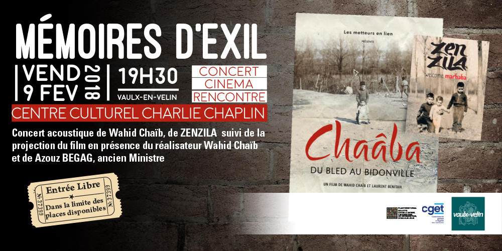 MÉMOIRES D'EXIL : vendredi 9 février 2018, 19h30, au Centre Culturel Communal Charlie Chaplin